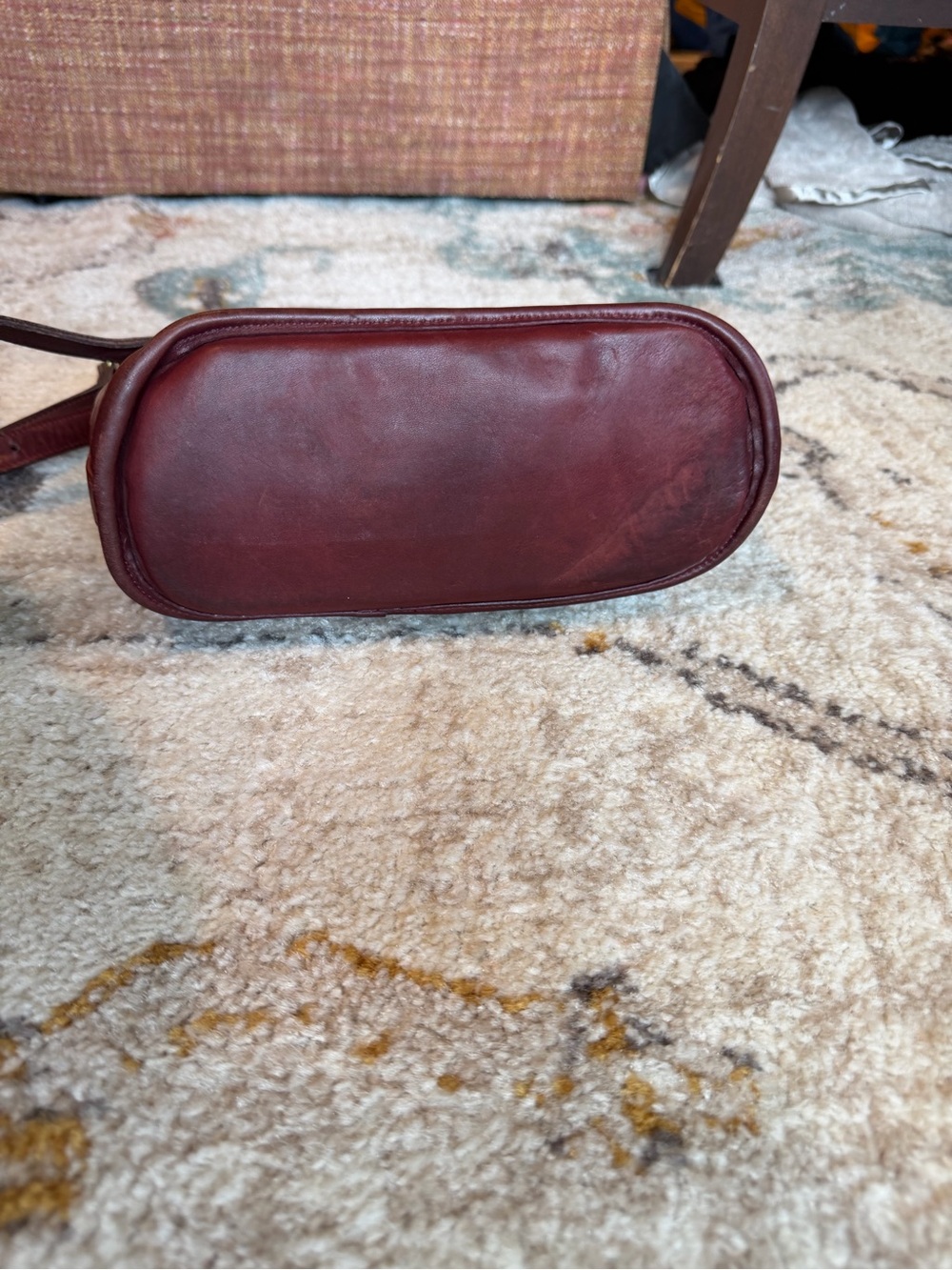 Vintage Coach Burgundy Leather Crossbody Bag - Picture 7 of 9